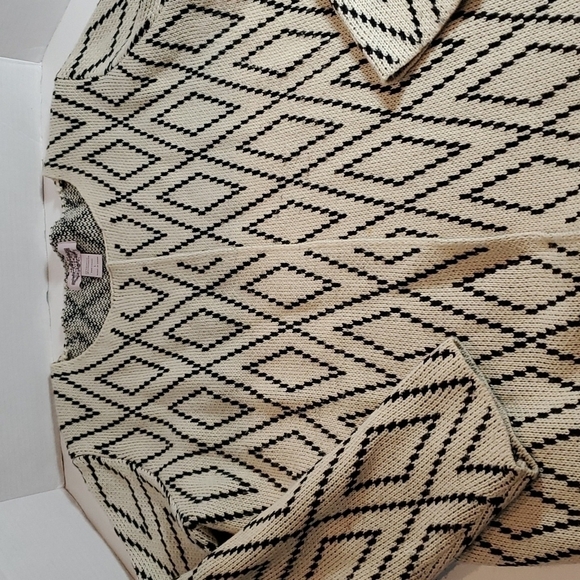 Geometric Print Sweater Open-Front  Cardigan  L - Picture 8 of 12